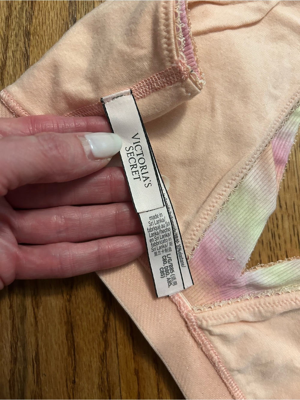 Victoria's Secret Pastel Tie-Dye Ribbed Bralette - Pink, Orange & Yellow - Picture 5 of 10
